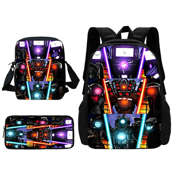 3 pcs set Skibidi Toilet Toilet School Child School Backpack With Shoulder Bag Pencil Bags School Bags for Boys Girls Best Gift