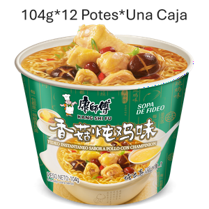 Fideo Instantaneo Kang Shi Fu Sabor A Pollo Con Champiñón 104G*12 Potes