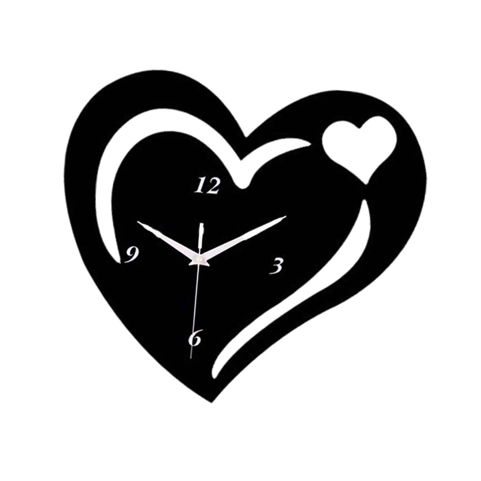 Magideal - Reloj De Pared Con Forma De Corazón, Adorno De Pared, Reloj Colgante De Pared, Reloj Silencioso Para Dormitorio, Cocina, Sala De Estar, Decoración Del