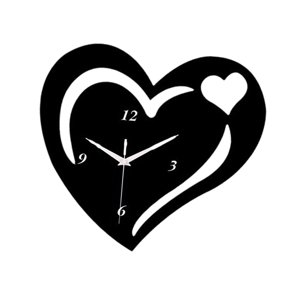 Magideal - Reloj De Pared Con Forma De Corazón, Adorno De Pared, Reloj Colgante De Pared, Reloj Silencioso Para Dormitorio, Cocina, Sala De Estar, Decoración Del