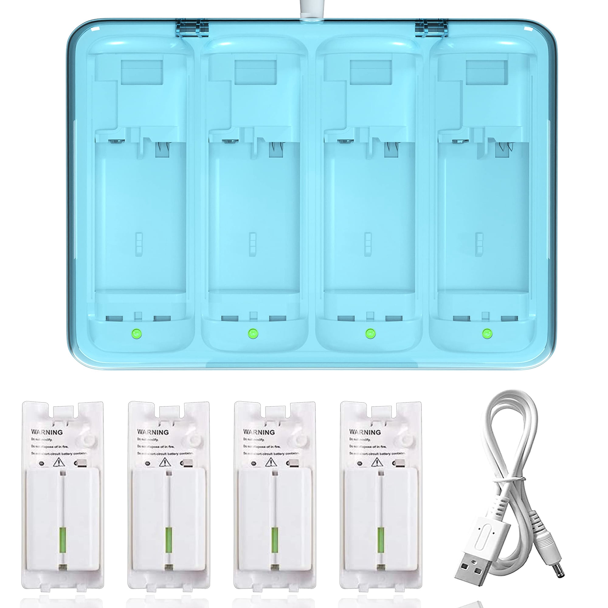 Genérico - Pack De Baterías Recargables Para Controladores Remotos De Wii/wii U, 4 Baterías De Repuesto De 2800mah Y Estación De Carga De 4 Puertos Para Controlador