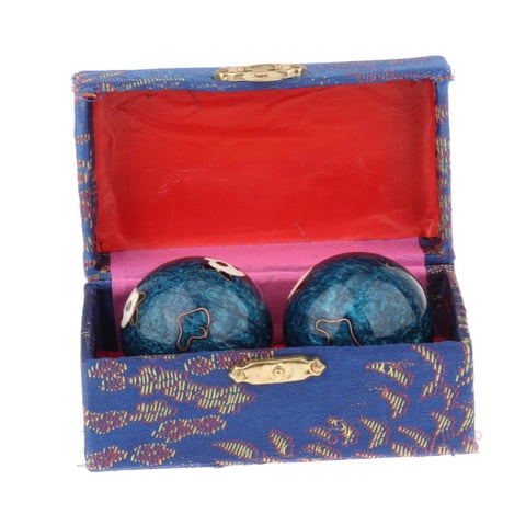 Ioensy - Bolas De Masaje De 2 Piezas Con Caja De Almacenamiento Bolas De Baoding Para Personas De Mediana Edad Panda Blue