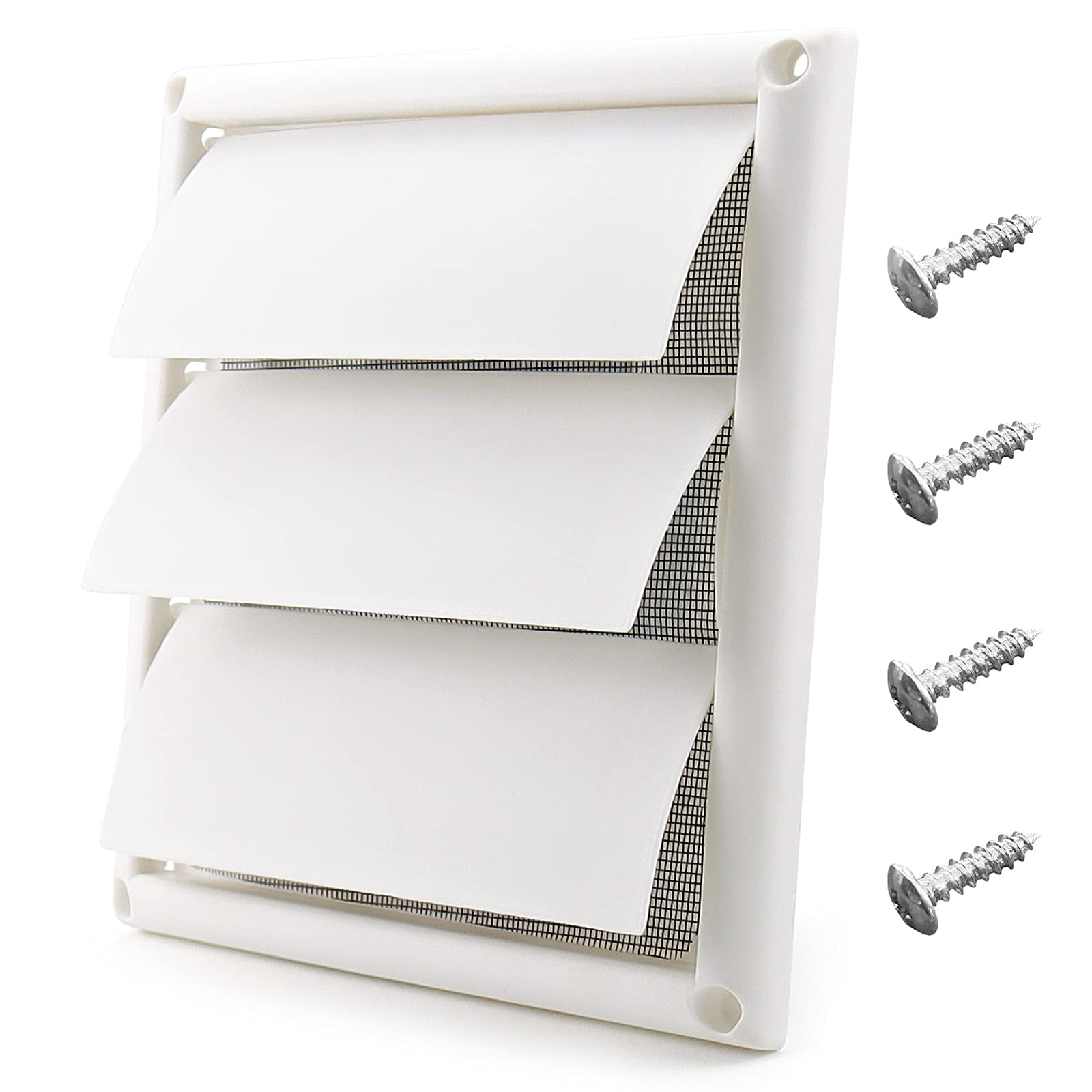 Cubierta De Ventilación Para Secadora Funmit, 6 Rejillas, 20 X 20 Cm, Pared Exterior Blanca