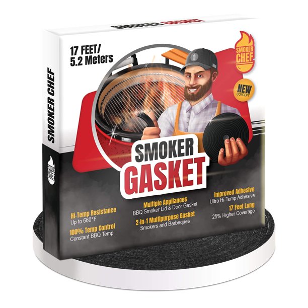 Cinta Autoadhesiva para Junta de Parrilla Smoker Chef 5.2 m Resistente a Altas Temperaturas