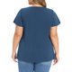 thumbnail image 3 of GRACIA Y GRANDEZA Blusa de Mujer Tallas Grandes con Pliegues al Frente y Mangas con Volantes, Cuello con Botón, Camisa Túnica Casual Elegante 2X Azul Oscuro, 3 of 6