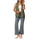 thumbnail image 2 of INSPIRE CHIC Chaleco de Mujer sin Mangas con Botones de Algodón y Lino Cuello en V Chaqueta Casual S Verde Militar, 2 of 6