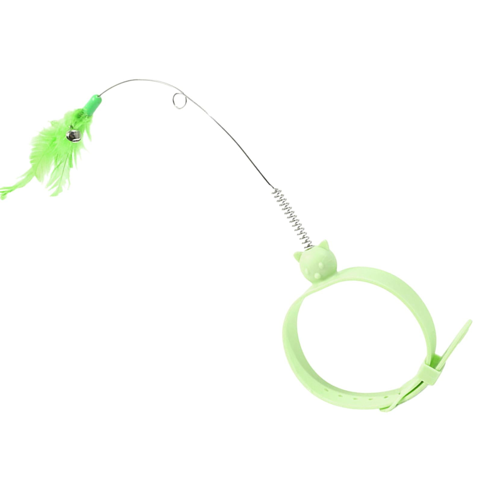 Magideal - Collar De Plumas Para Gatos, Palo Para Gato De Juguete, Suministros Para Mascotas, Juguete De Enriquecimiento Para Gatos, Palo De Burla, Varilla Para Verde