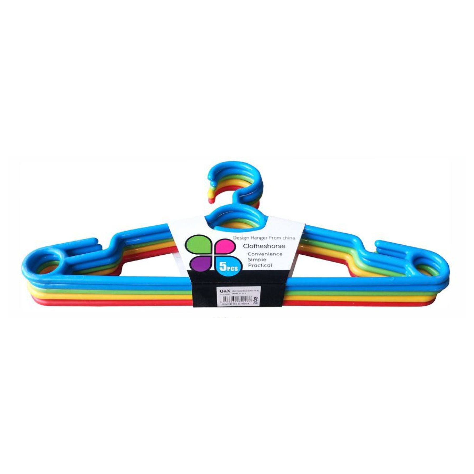 Disparo - Pack 5 Colgadores Percheros Ropa Plasticos Multicolor 39cm