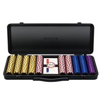 Juego De Fichas De Póquer Slowplay Nash 14 G Clay 500 Piezas Con Estuche Negro Dorado