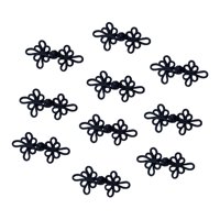 Magideal - 10Pcs Nudos Chinos Botones De Rana Sujetadores De Costura, Bricolaje De Cierre De Diseño Vintage Para Ropa, Vestimenta De Trajes De Vestir De Vestir Negro