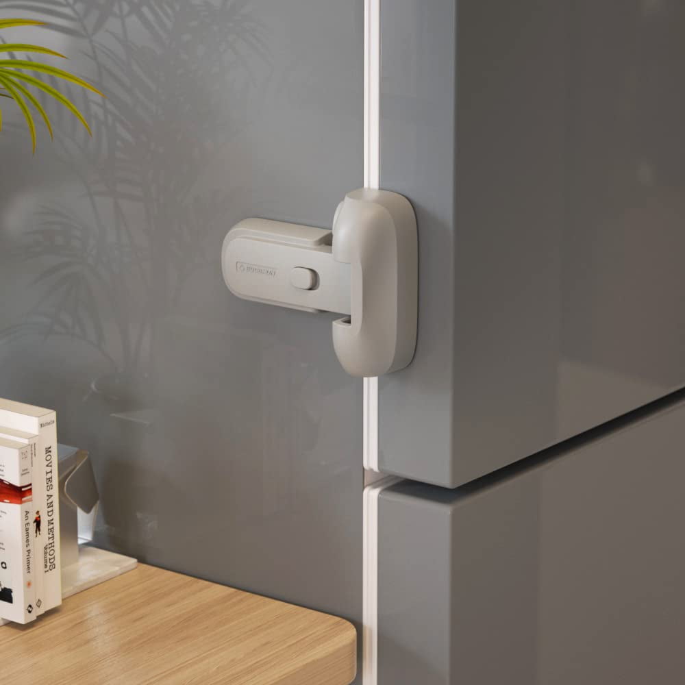 Cerradura De Seguridad Infantil Para Refrigerador Eudemon, 25 Mm, Gris