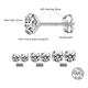 thumbnail image 3 of 6 Mm Aros Circon Brillante Plata 925 Hombre Mujer Zarcillos, 3 of 3