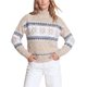 thumbnail image 2 of INSPIRE CHIC Suéter de Punto de Chenilla con Copo de Nieve para Mujer Cuello Simulado Ajuste Suelto Mangas Largas Grande Albaricoque, 2 of 6