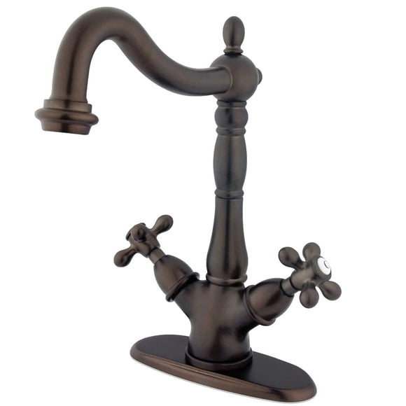 Grifo para lavabo tipo vessel Kingston Brass KS1495AX, bronce frotado con aceite