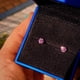 thumbnail image 3 of Pendientes Punto Luz Piedra Gema Moissanita Rosa Certificado, 3 of 3
