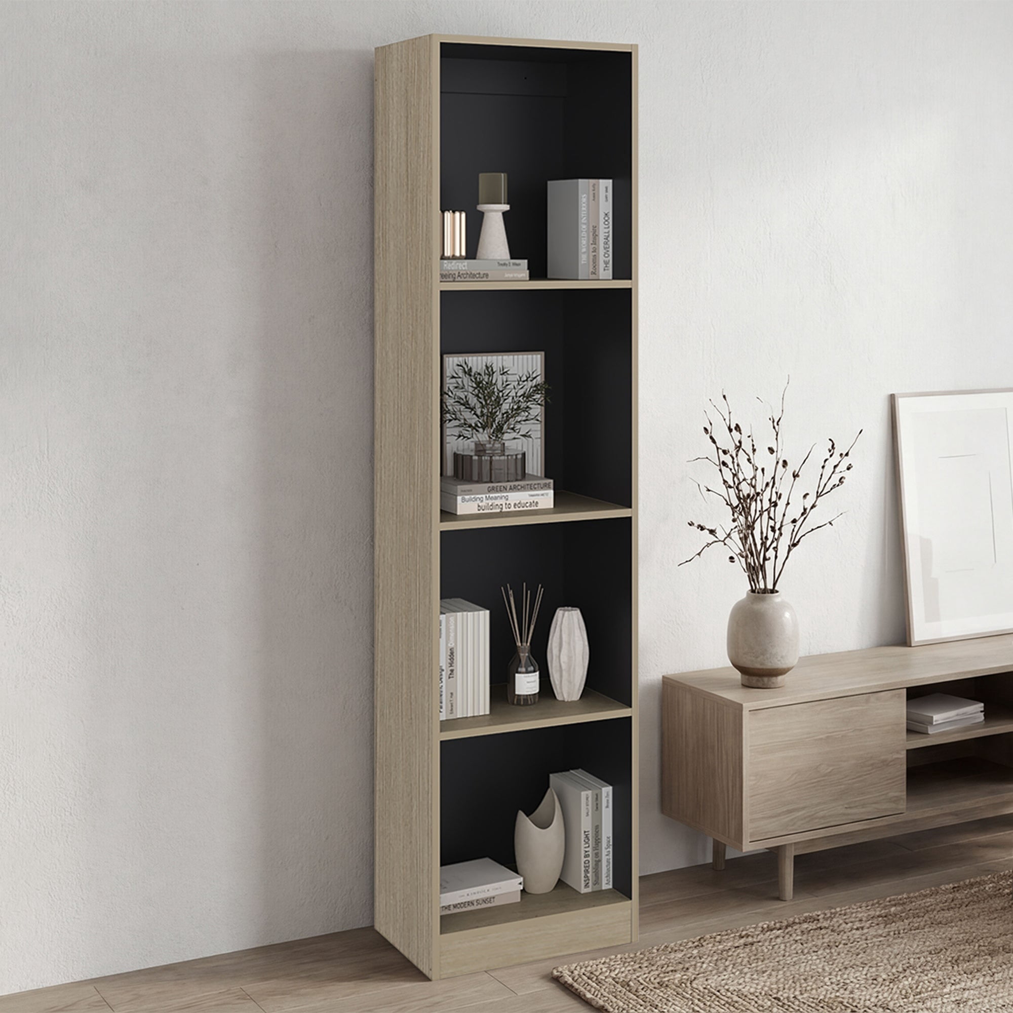 Tuhome - Estante 3 Repisas Home E2 180,6x45x29,9 Cm Cartagena Y Wengue
