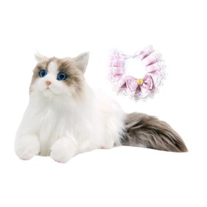 Magideal - Gato Ragdoll, Animal Relleno, Gato De Juguete De Peluche, Gatito, Juguete De Peluche, Muñeco De Gato Realista, Compañero Para Niños, Niñas, Amantes De Pañuelo Gato Rosa