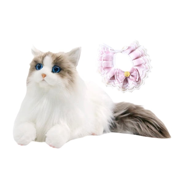 Gato Ragdoll, Animal relleno, gato de juguete de peluche, gatito, juguete de peluche, muñeco de gato realista, compañero para niños, niñas, amantes de Pañuelo gato rosa