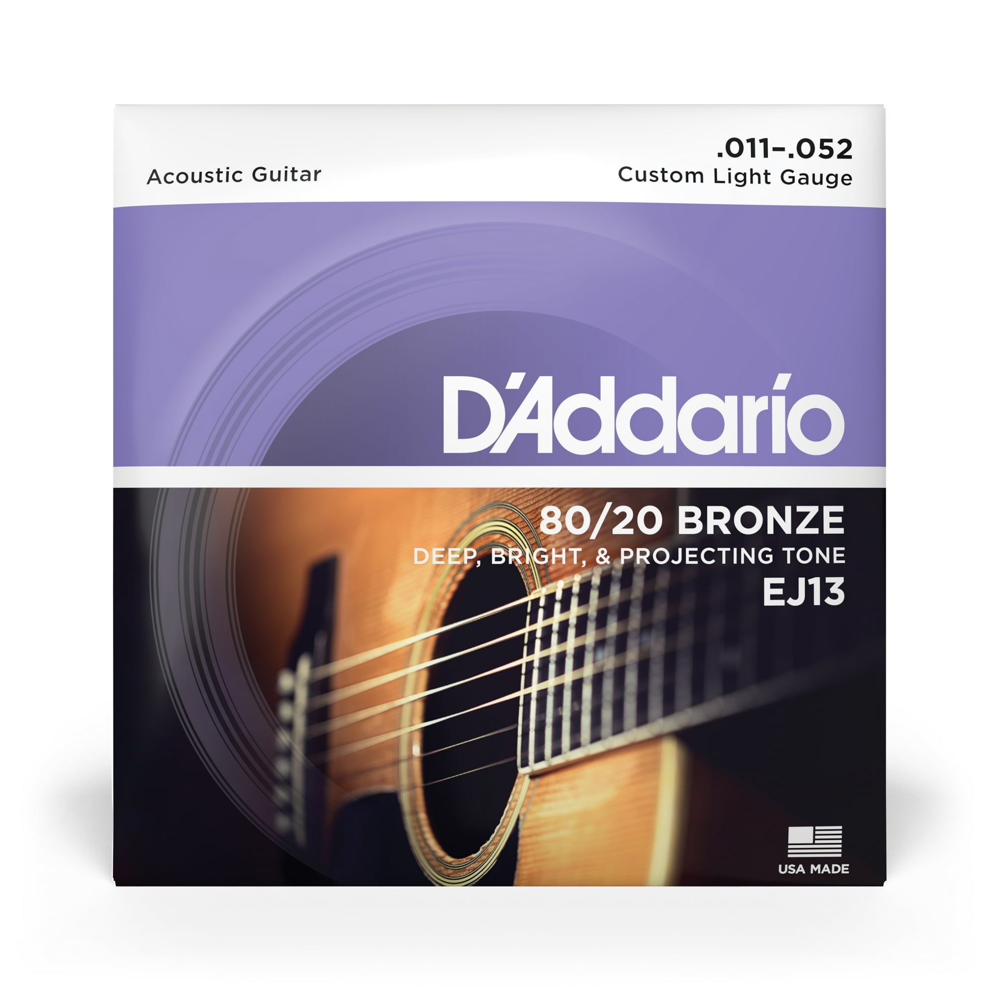 Set Cuerdas Guitarra Acústica 80/20 Blandas Ej13 Daddario