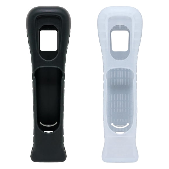 Cubierta de silicona para Wii (yueton) 20 × 5 × 4,8 cm, negro/blanco, pack de 2