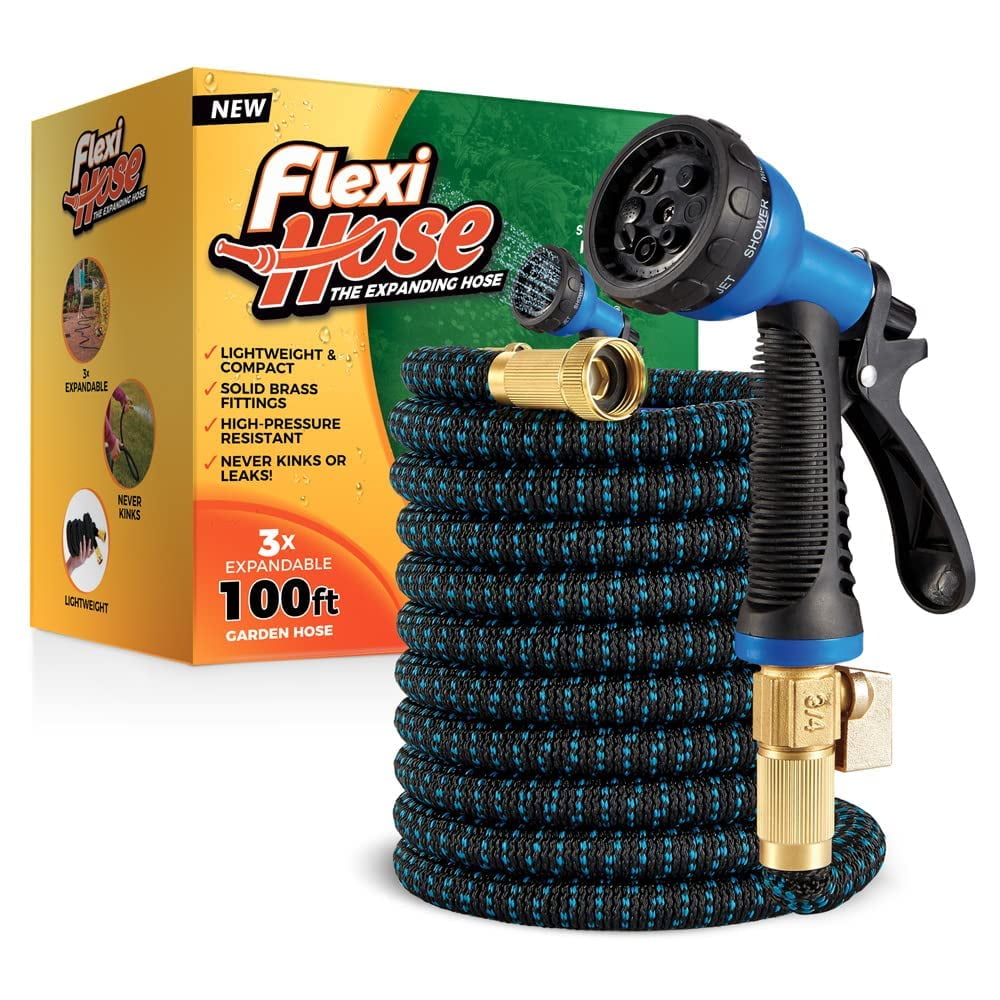Flexi Hose - Manguera Flexible Para Jardín, Extensible, 30 M, Con Boquilla De 8 Funciones