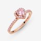 thumbnail image 4 of Anillo Pandora Corazón Elevado Brillante en Oro Rosa de 14k, 4 of 6