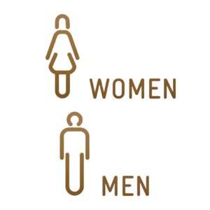 Magideal - Letrero De Baño Para Hombres Y Mujeres, Letrero De Wc, Perforación Nórdica, Letrero De Puerta De Baño Antiguo, Letrero De Señalización De Baño Para Pa B Dorado