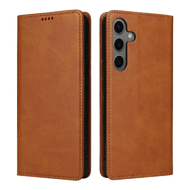 Funda Cartera para Samsung Galaxy S24 con Ranuras Tarjetas y Soporte - Protección Completa Marrón