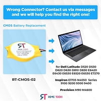 Rome Tech Cmos Batería Para Dell Latitude D620 D630 D510 D520 D530 D610 D810 D830 E5570 - Respaldo Para Portátil Dell D630 Batería Cmos Cr2032 Bios Rtc 3V - Cable De 2 Hilos