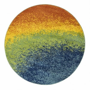 Modalfo - Alfombra Redonda Florida Multicolor 160 X 160 Cm