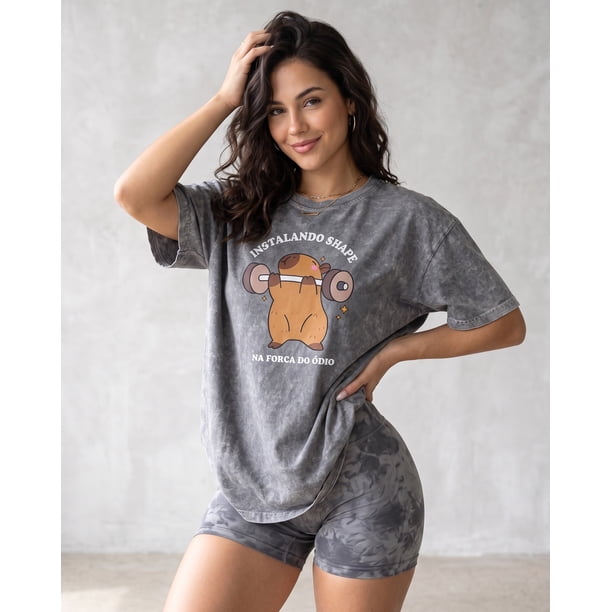 Polera Deportiva Oversize Capybara Vintage Calce Perfecto - A366