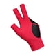 thumbnail image 5 of Guante de billar de 3 dedos, guante deportivo antideslizante para mano izquierda, cómodo guante de taco de billar para juegos, práctica en interiores rojo, 5 of 5
