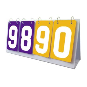 Ioensy - Marcador Deportivo Tabla De 4 Dígitos Puntuación Flipper Para Juegos De Equipo De Fútbol De Béisbol Púrpura Amarillo