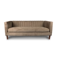 Latam Home - Sofá Sorrento 3C Tela Velvet Vivian Café