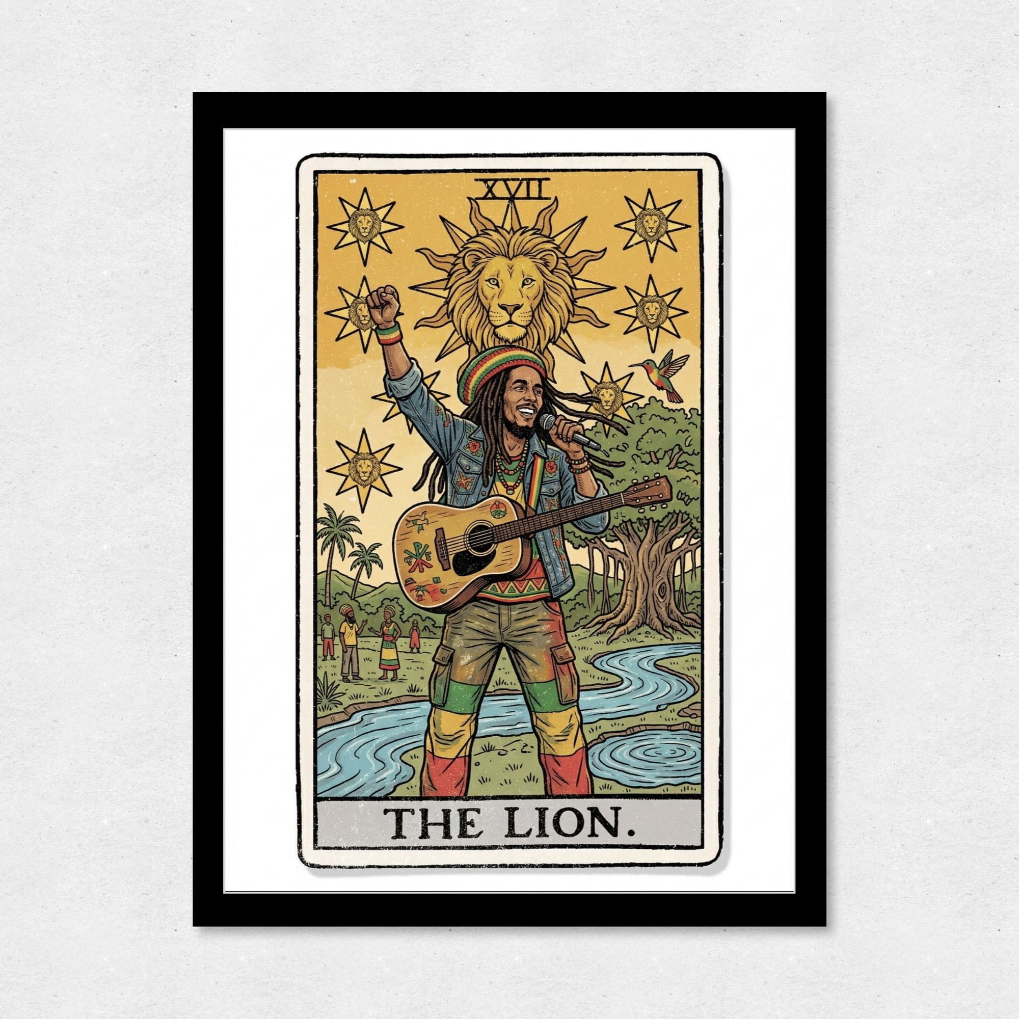The Cuadritos - Cuadro Decorativo 35x45 Bob Marley Tarot