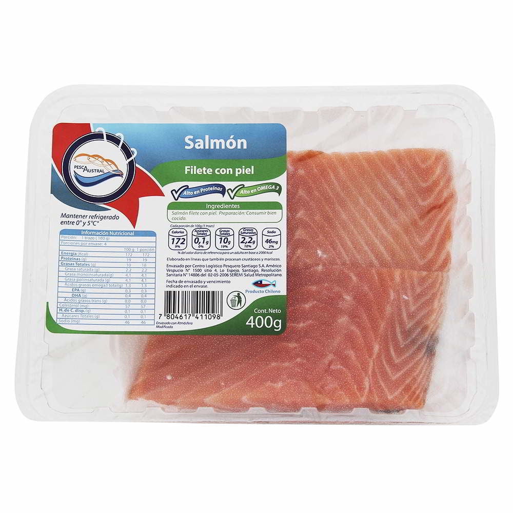 Salmón Filete Fresco 400 g Pesca Austral