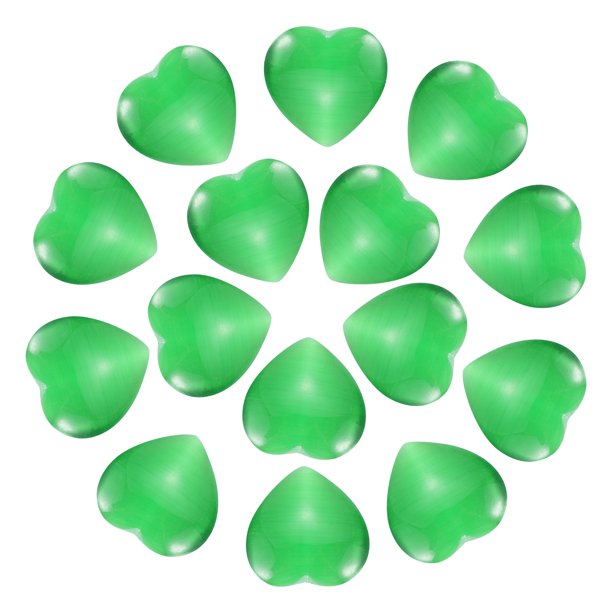 Uxcell 15 Piezas de Piedra de Cristal en Forma de Corazón Natural, 0.6 Pulgadas Mini Piedra de Amor Pulida, Piedra de Bolsillo Grabada para Mujeres Regalos Meditación, Verde Brillante