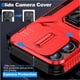 thumbnail image 2 of Funda Armada para iPhone 15 Pro Max con Tapa Deslizante y Soporte Magnético Giratorio Rojo, 2 of 5