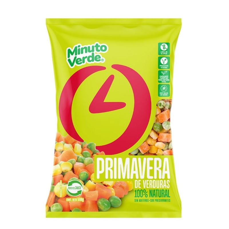 Mix De Vegetales Congelado Primavera De Verduras Bolsa 500 g Minuto Verde