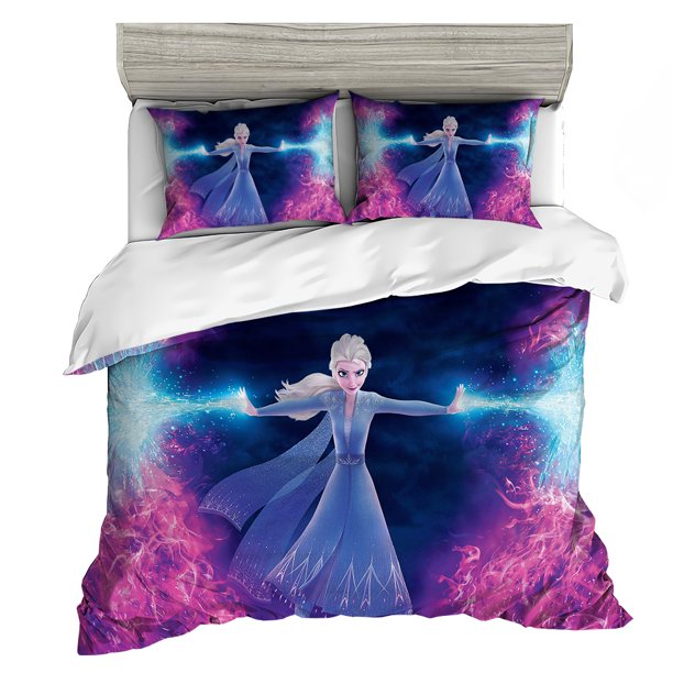 Frozen Elsa Anna Bedding Set,Princess Style Microfibre Cartoon Children Bed Linen Set for Teenagers Adults Bed Sheets