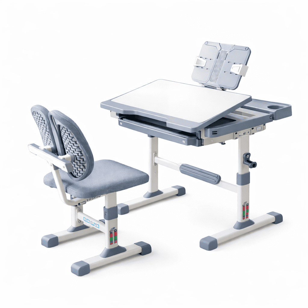 Space Home - Escritorio Infantil Gris Con Silla Ergonomica
