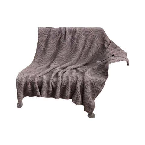 Genérica - Manta Suave Con Pompones, Estilo Y Comodidad D3