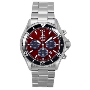Orient - Reloj Sports Cronógrafo Automático De Buceo Esfera Roja Cielo Acero Inoxidable Ra-Tx0207R 200M Para Hombre