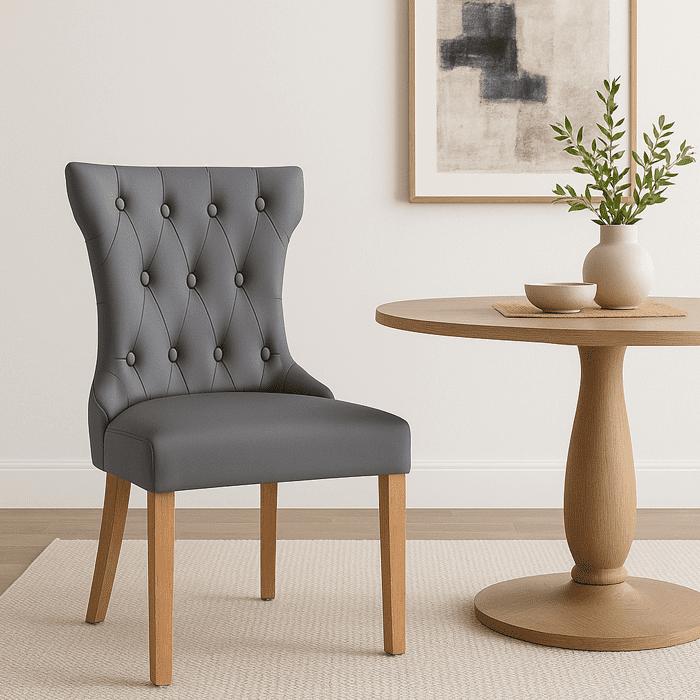 Muebles Santa Ana - Silla Capitoné Pu Drag 2 Unidades