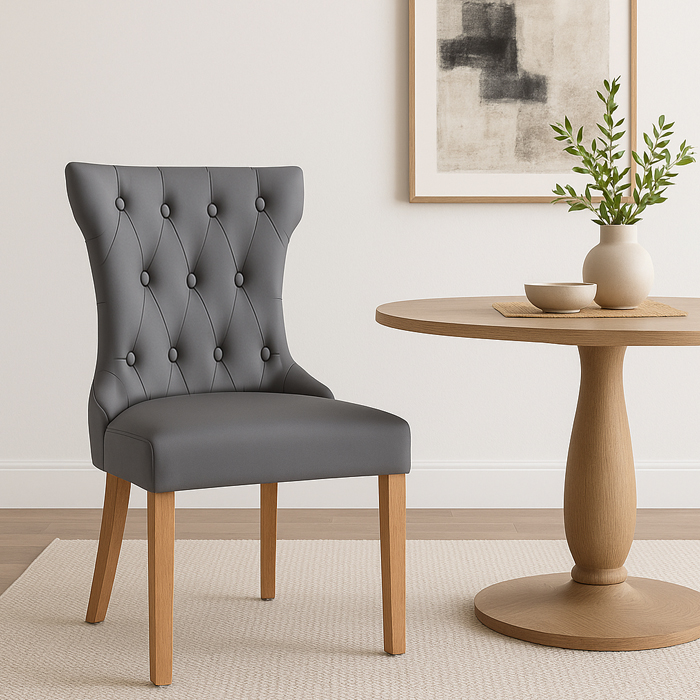 Muebles Santa Ana - Silla Capitoné Pu Drag 2 Unidades