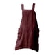 thumbnail image 1 of Delantal De Lino De Algodón Con Bolsillo Delantal De Chef Con Espalda Cruzada Para Mujer XXL Rojo, 1 of 5