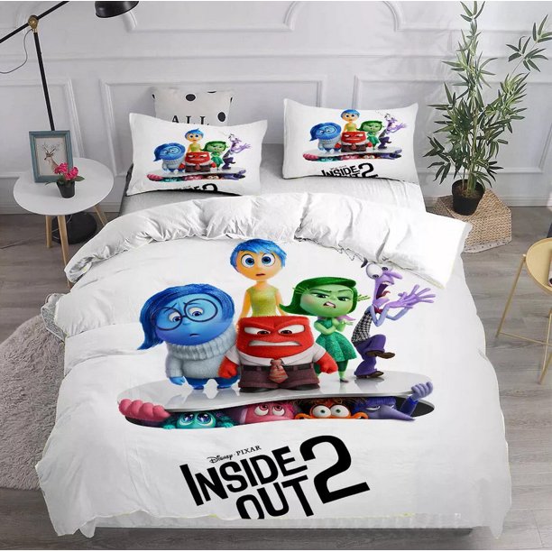 Inside Out Joy Sadness Fear Feather Duvet Cover Pillow Cases Bedding3-Piece Bedding Set (1 Duvet Cover + 2 Pillow Shams)
