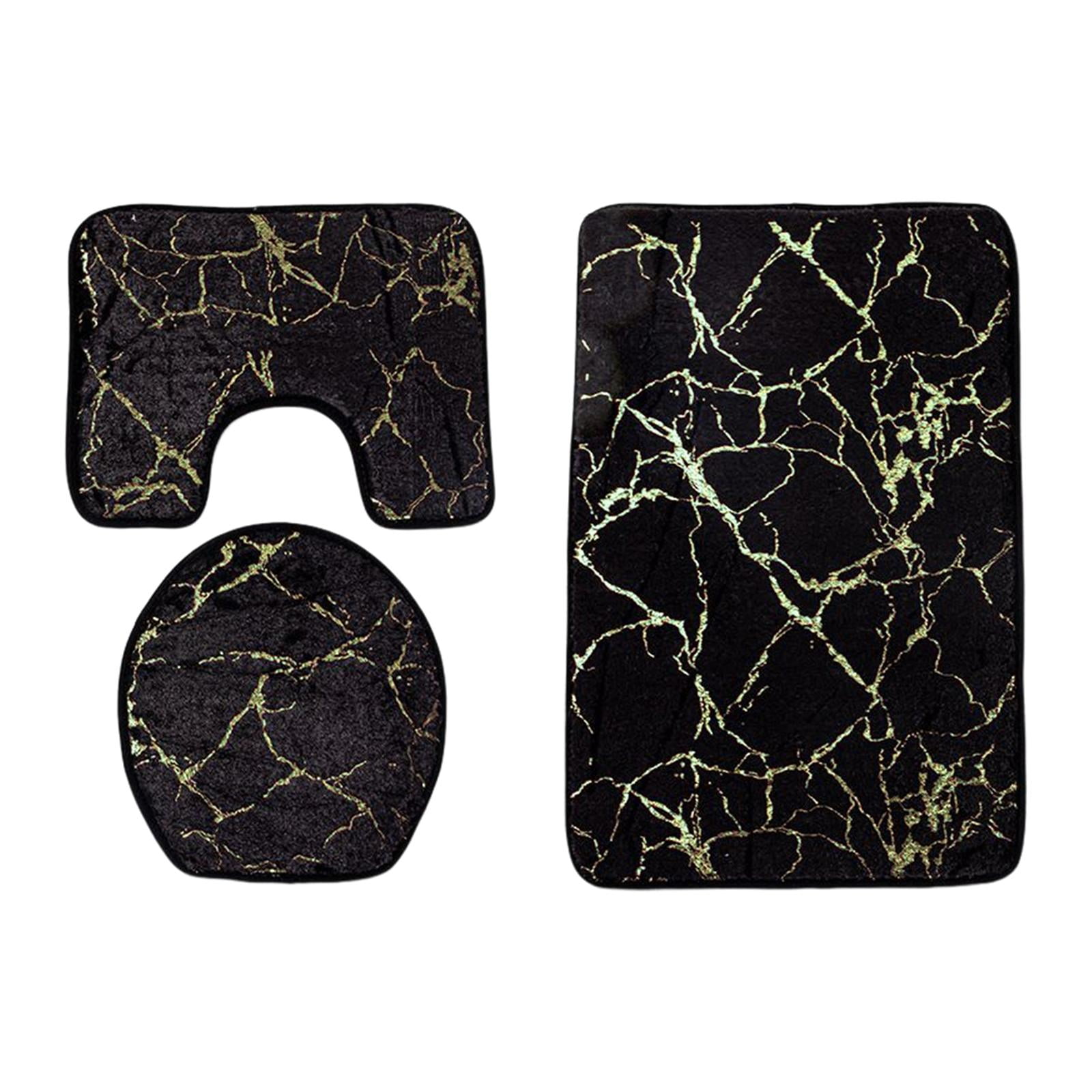 Bothyi - 3 Juegos De Cojines Para Asiento De Inodoro, Decoración Suave, Alfombrilla Para Inodoro, Baño, Negro