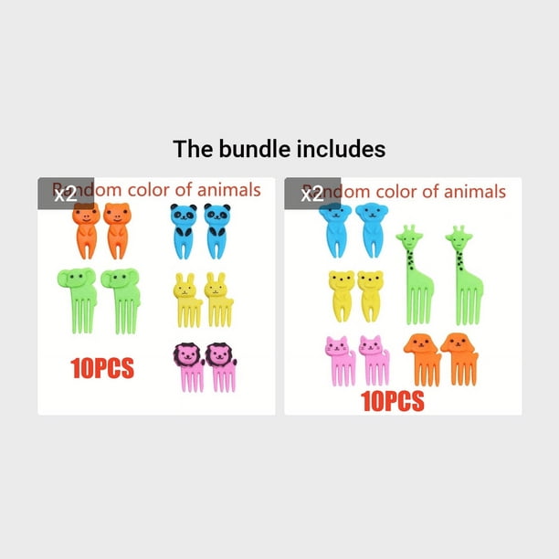 Make Mealtime Fun with 10 Reusable Mini Animal Forks for Kids - Perfect for Food, Cakes, Snacks, and Fruit Decorations
