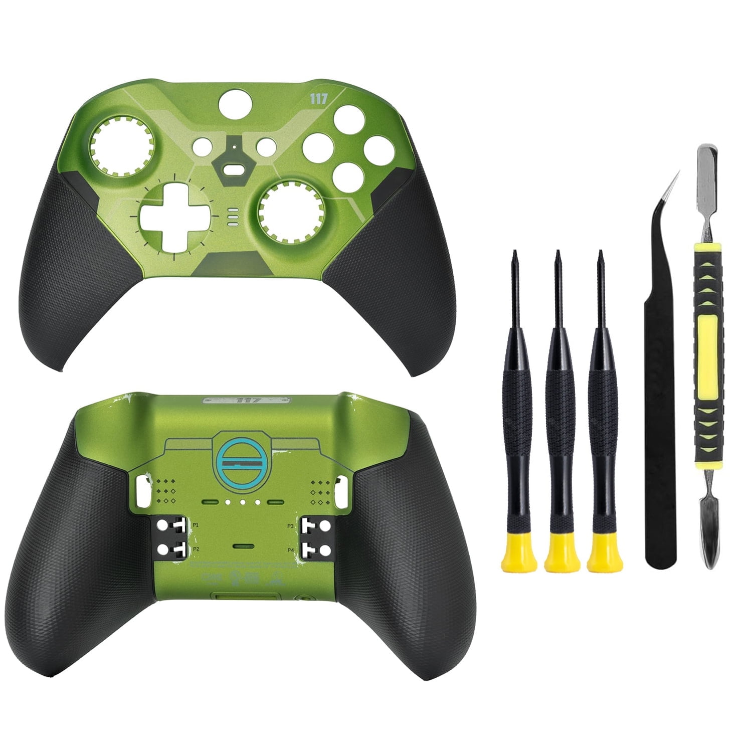Carcasa Repuesto Aaronmei Compatible Controlador Xbox One Elite Series 2 Verde Negro
